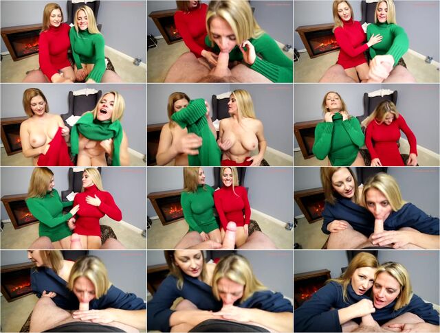 Blowjob in our Holiday Sweaters Mom And Aunt HD Preview