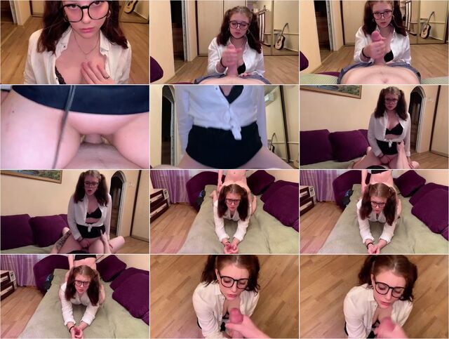 Schoolgirl Sister Cum on her Glasses 1080p Preview