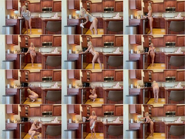 Come watch me do house work in the kitchen NAKED as Preview