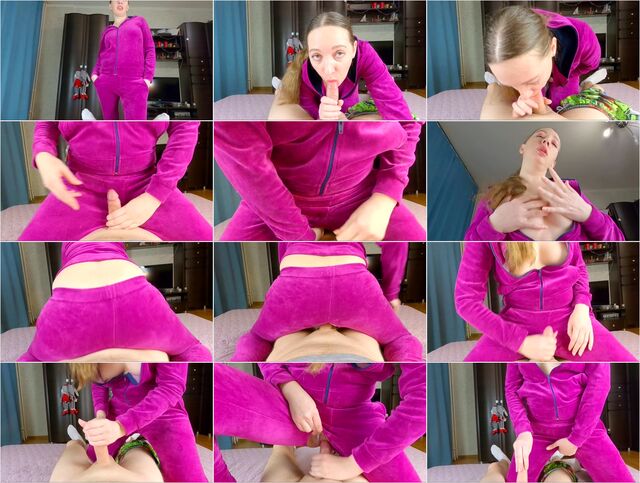 Mom Caught Son Jerking Off and Fucked Him Through The Hole in Her Velour Tracksuit 4k Preview