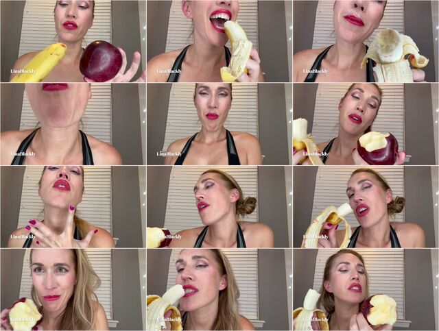 LinaBlackly Eating---Red-Lipstick---Humiliation Preview